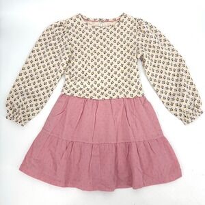 Mini Boden Girl's Floral Long Sleeve Cotton Dress Sz 6-7
